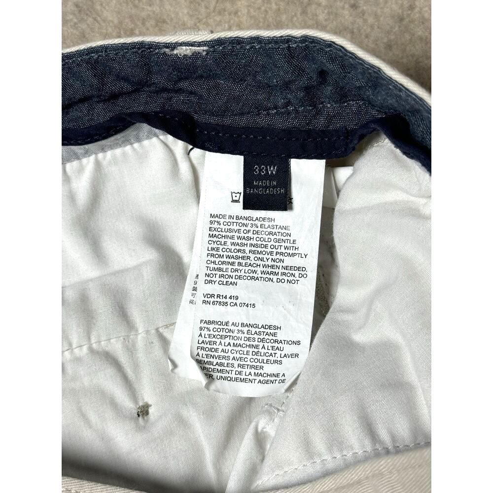 Nautica Men's Chino Shorts Light Khaki Stretch Flat Front 33W Casual Golf - Picture 10 of 10